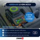 Kruislijnlaser LL-A4300 - 3 x 360° Lijnen - Groene Laser - 4000mAh Accu