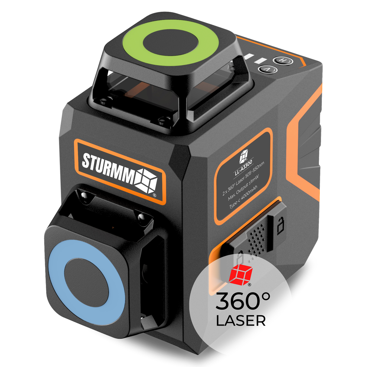 Kruislijnlaser LL-A3300 - 2 x 360° Lijnen - Groene Laser - 4000mAh Accu