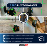 Kruislijnlaser LL-A3300 - 2 x 360° Lijnen - Groene Laser - 4000mAh Accu