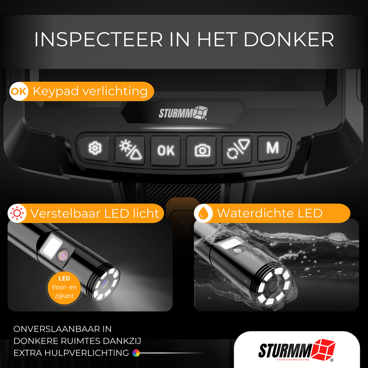 Inspectiecamera ST-IC11R - Endoscoop met roterende lens - Twee camera's - 5 Meter kabel